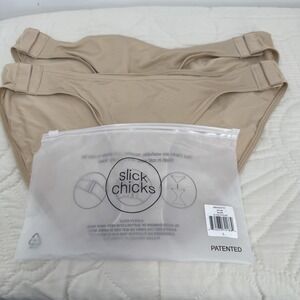 Slick Chicks Panties Womens L Beige Adaptive Bikini Brief 2 Pk Side Fastening